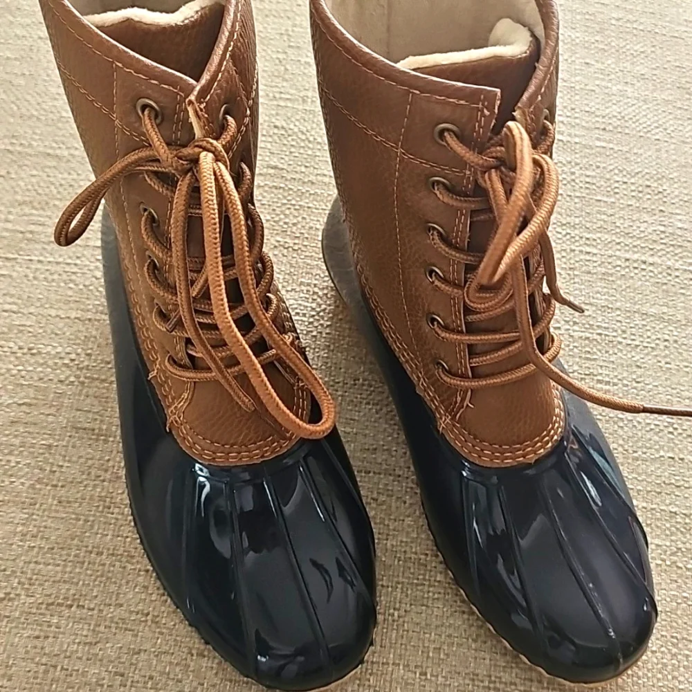 JBU by Jambu Maplewood Waterproof Mid-Calf Boot Navy blk/Tan 7 NEW